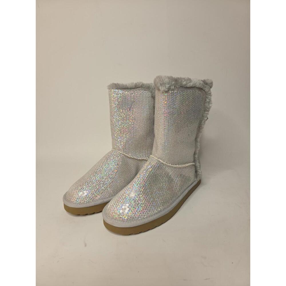 Zodiac Girls Silver Sparkle Memory Foam Boots Size 5 NWT